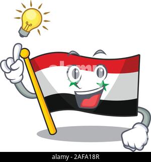 Have an idea flag syria Scroll cartoon character design Stock Vector