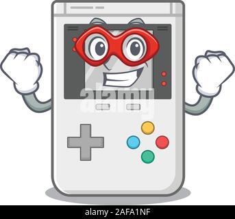 A picture of handheld game Scroll dressed as a Super hero Stock Vector