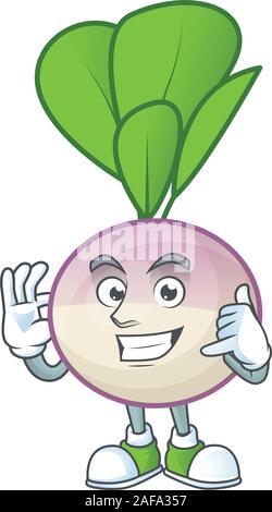 Call me cool turnip cartoon character design Stock Vector