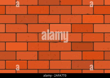 Brick seamless pattern background. Vector wall orange brick texture. Stock Vector
