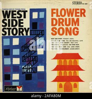 Flower Drum Song - Famous Movie Themes From West Side Story - Vintage vinyl record cover Stock Photo