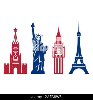 Symbols of countries Stock Vector