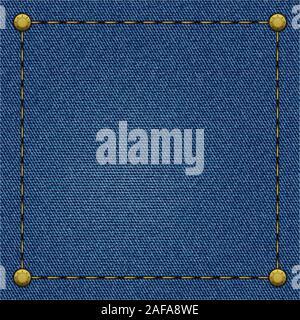 Frame on a blue denim background Stock Vector