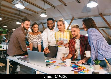 Team of architects working on project, analyzing marketing results Stock Photo