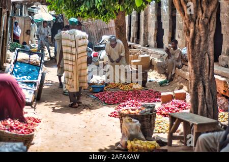 Chillis for sale in a market in Kano, Nigeria Stock Photo