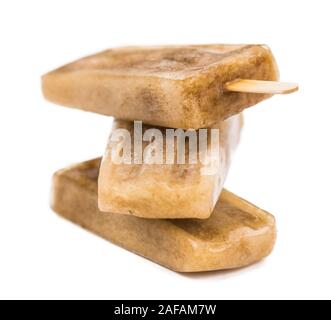 Cola Popsicles (close-up shot; selective focus) isolated on white background Stock Photo