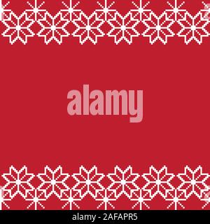 Christmas Fair Isle Floral Seamless Border - This is a fair isle floral border suitable for backgrounds, printing materials, etc. Stock Vector