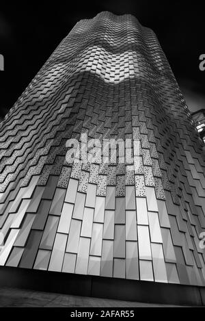 Broadgate Pavilion / Three Broadgate building on the British Land Broadgate Estate. Quirky, tile-clad office building in the City of London UK Stock Photo