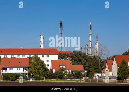 Residential area next to the Leuna Chemical Park Stock Photo