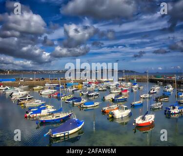 GB - DEVON: Paignton Harbour with Torquay in Background  (HDR-Image) Stock Photo