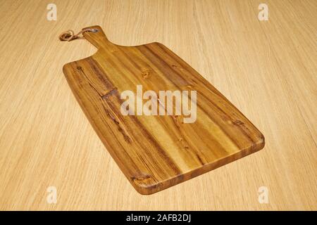 Textured wooden background an empty tray Stock Photo
