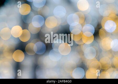 out of focus lights on Christmas holiday display Stock Photo