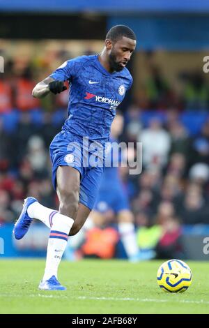 London, UK. 14th Dec, 2019.  Chelsea's Antonio Rüdiger during the first half of the Premier League match between Chelsea and Bournemouth at Stamford Bridge, London on Saturday 14th December 2019. (Credit: John Cripps | MI News) Photograph may only be used for newspaper and/or magazine editorial purposes, license required for commercial use Credit: MI News & Sport /Alamy Live News Credit: MI News & Sport /Alamy Live News Stock Photo