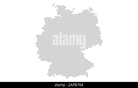 Germany map vector dotted, isolated background. Flat gray map template for web site pattern, annual report, infographic. Travel in Deutschland. Stock Vector