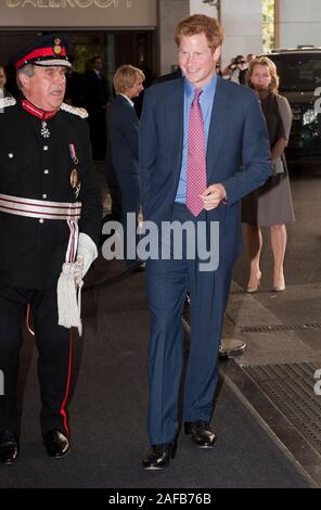 Prince Harry arriving for the Wellchild awards ceremony at the Intercontinental Hotel in London. Stock Photo