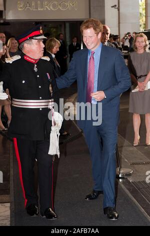 Prince Harry arriving for the Wellchild awards ceremony at the Intercontinental Hotel in London. Stock Photo