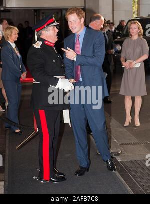 Prince Harry arriving for the Wellchild awards ceremony at the Intercontinental Hotel in London. Stock Photo