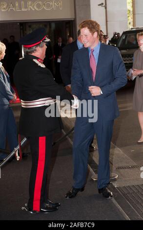 Prince Harry arriving for the Wellchild awards ceremony at the Intercontinental Hotel in London. Stock Photo