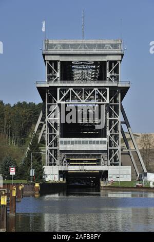 Schiffshebewerk Niederfinow, untere Einfahrt, Brandenburg, Deutschland Stock Photo