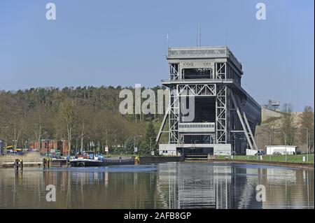 Schiffshebewerk Niederfinow, untere Einfahrt, Brandenburg, Deutschland Stock Photo