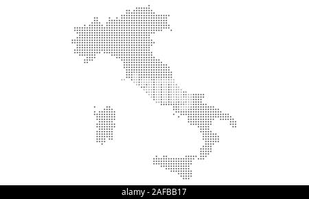 Dotted italy map vector, isolated background. Flat Earth, gray map template for web site pattern, annual report, infographic. Stock Vector