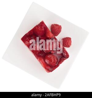 Fresh homemade Raspberry Cake isolated on white background Stock Photo
