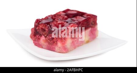 Fresh homemade Raspberry Cake isolated on white background Stock Photo