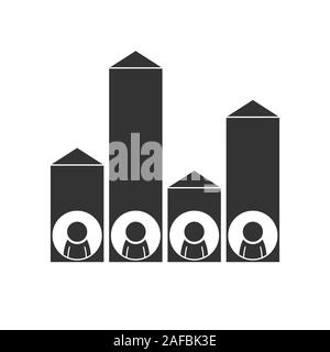 Candidate rating, survey or voting icon. Flat style. Stock Vector