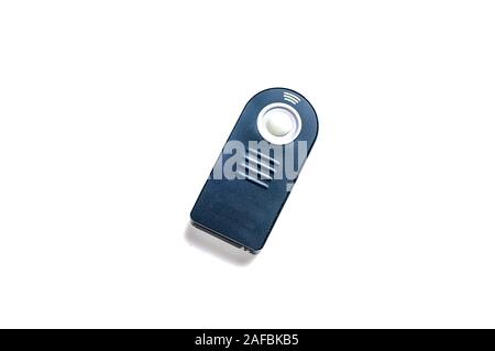 Wireless Remote control for DSLR camera. Isolated on white background Stock Photo
