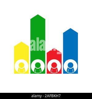 Candidate rating, survey or voting icon. Flat style. Stock Vector