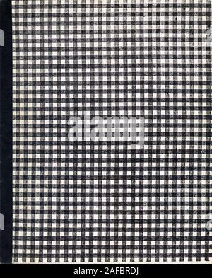 high resolution scan paper background made from an old black and white checkered pattern composition notebook from the 1960s. Stock Photo