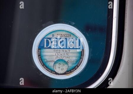 road tax disc on vintage tractor Stock Photo: 74001030 - Alamy