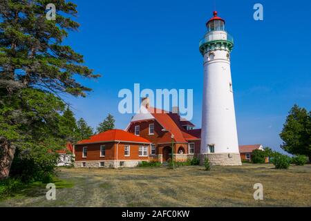 Seul Choix lighthouse Gulliver Michigan only choice lighthouse on lake michigan in upper peninsula Stock Photo