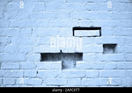 Blue, cold brick wall. Can be used as background. Design Stock Photo