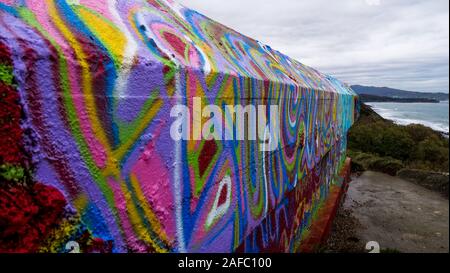 Blockhaus de la Corniche, Coast Bunker, Urugne, Pyrénées-Atlantiques, France Stock Photo