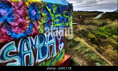 Blockhaus de la Corniche, Coast Bunker, Urugne, Pyrénées-Atlantiques, France Stock Photo