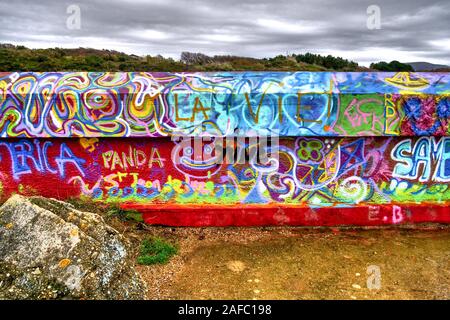 Blockhaus de la Corniche, Coast Bunker, Urugne, Pyrénées-Atlantiques, France Stock Photo