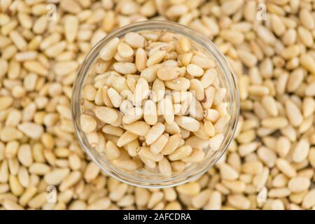 Pine Nuts close-up shot for use as background image or as texture Stock Photo