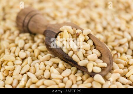 Pine Nuts close-up shot for use as background image or as texture Stock Photo