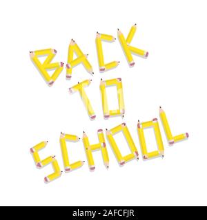 Back to school design elements, pencil typography. Stock Vector