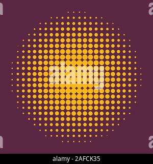 yellow circle halftone vector illustration Stock Vector