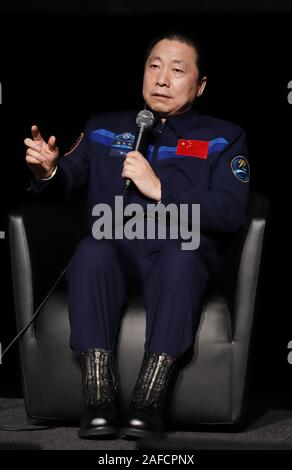 Tokyo, Japan. 14th Dec, 2019. China's first astronaut Yang Liwei holds a talk show with former Japanese astronaut Mamoru Mohri at the National Museum of Emerging Science and Innovation (Miraikan) in Tokyo on December 14, 2019. Yang, China's military pilot became the first person sent into space by Shenzhou 5 in 2003. Credit: Yoshio Tsunoda/AFLO/Alamy Live News Stock Photo