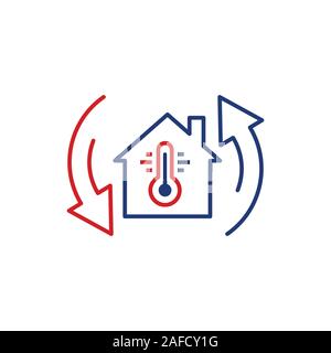 House temperature icon isolated thermometer Vector Image
