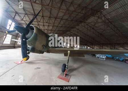 Gweru Aviation Museum, Zimbabwe. A Percival P.56 'Provost' training plane of the Rhodesian air force Stock Photo