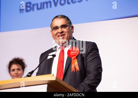 Pictured MP Tahir Ali after winning the Hall Green Birmingham seat at the 2019 general election. Tahir replaced Roger Godsiff as the Labour candidate. Stock Photo