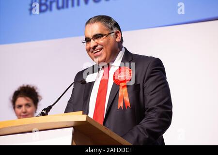 Pictured MP Tahir Ali after winning the Hall Green Birmingham seat at the 2019 general election. Tahir replaced Roger Godsiff as the Labour candidate. Stock Photo