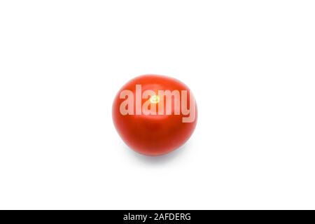Tomato, one single red tomato isolated on white background Stock Photo