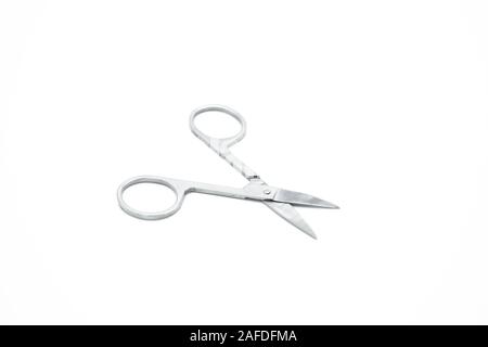 Nail scissors with open shears isolated on white background Stock Photo
