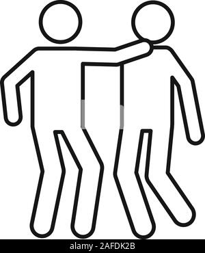 Man hit boy icon. Outline man hit boy vector icon for web design isolated on white background Stock Vector