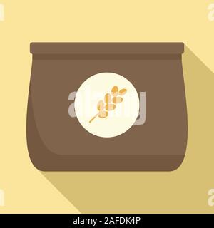 Flour package icon. Flat illustration of flour package vector icon for web design Stock Vector